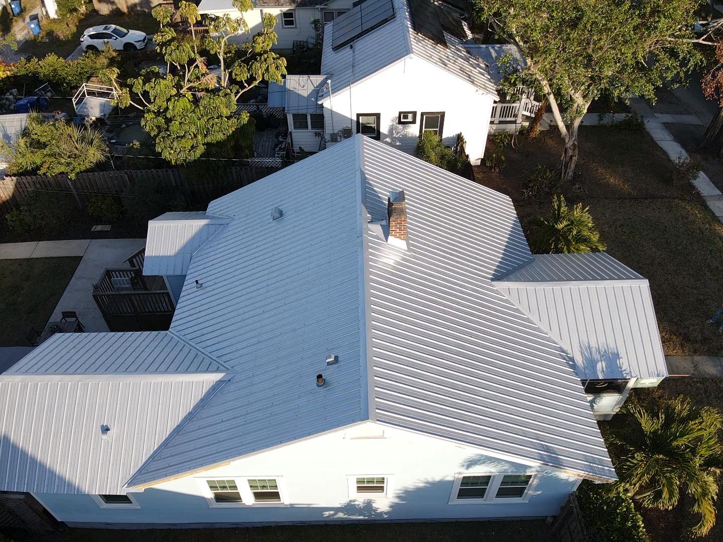 Completed Houston metal roofing restoration